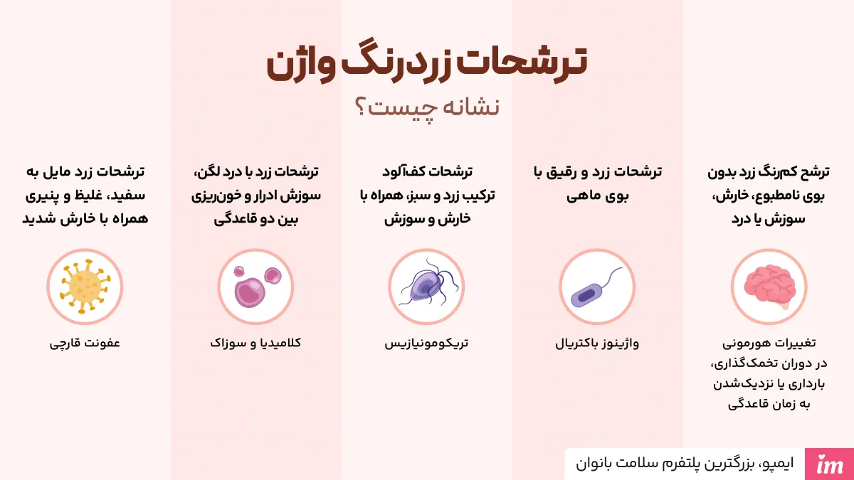 ترشحات زردرنگ واژن نشانه چیست؟
